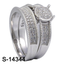 925 joyería de plata micro ajuste Zirconia con anillo de los gemelos de las mujeres (S-14344)